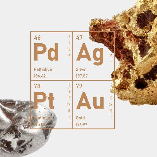 Edelmetalle: Palladium, Silber, Platin, Gold